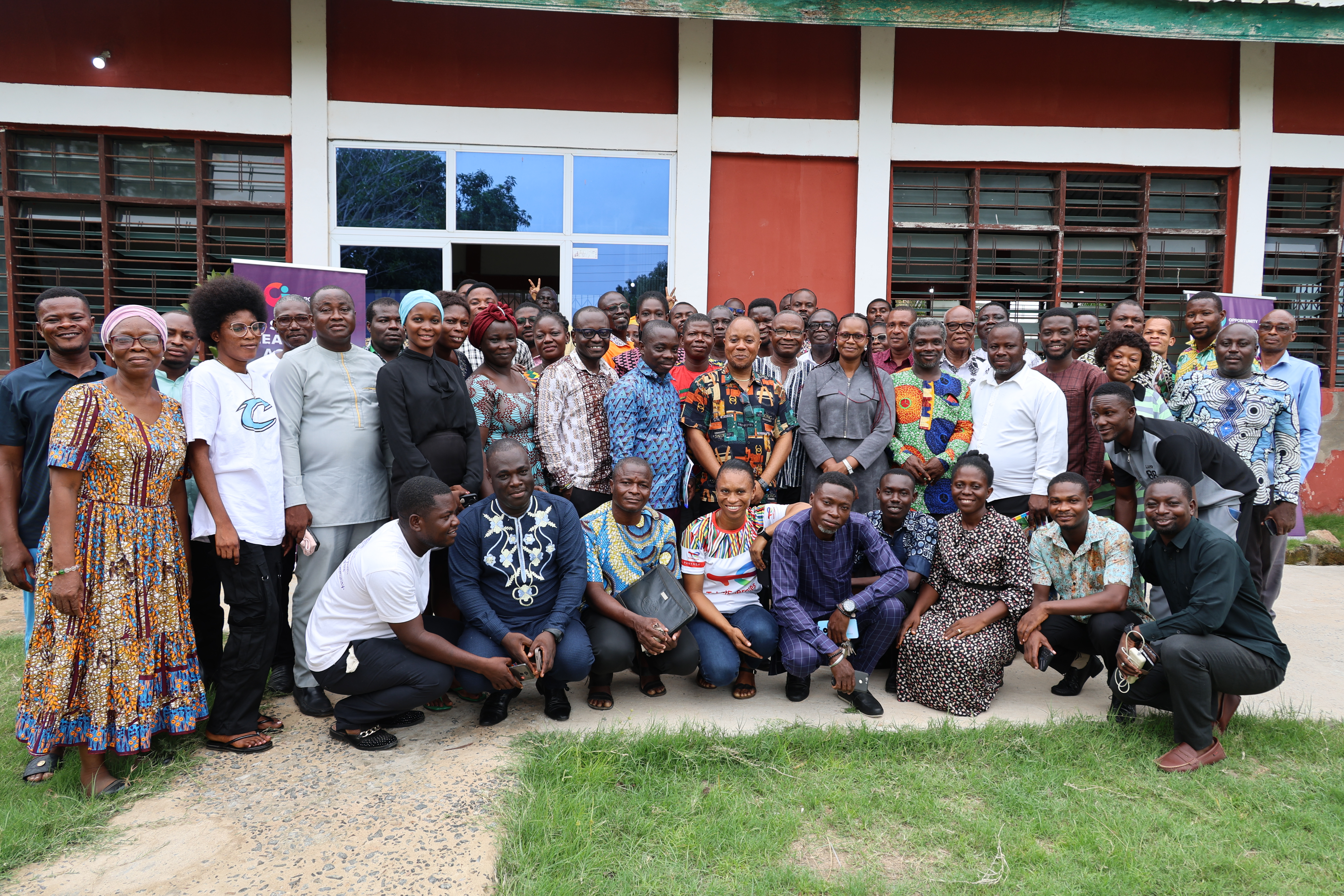 A group photograph of school leaders and participants at School Leadership Academy in Ghana. Photo Credit: Jason Amoo/Opportunity International.